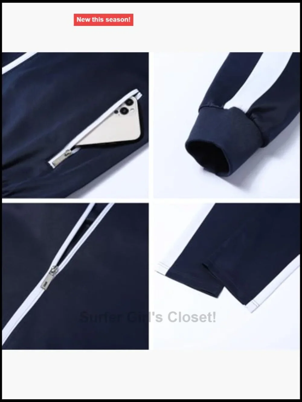 2 Piece Long Sleeve Tracksuit Set Full Zip Athletic Jogging Suit